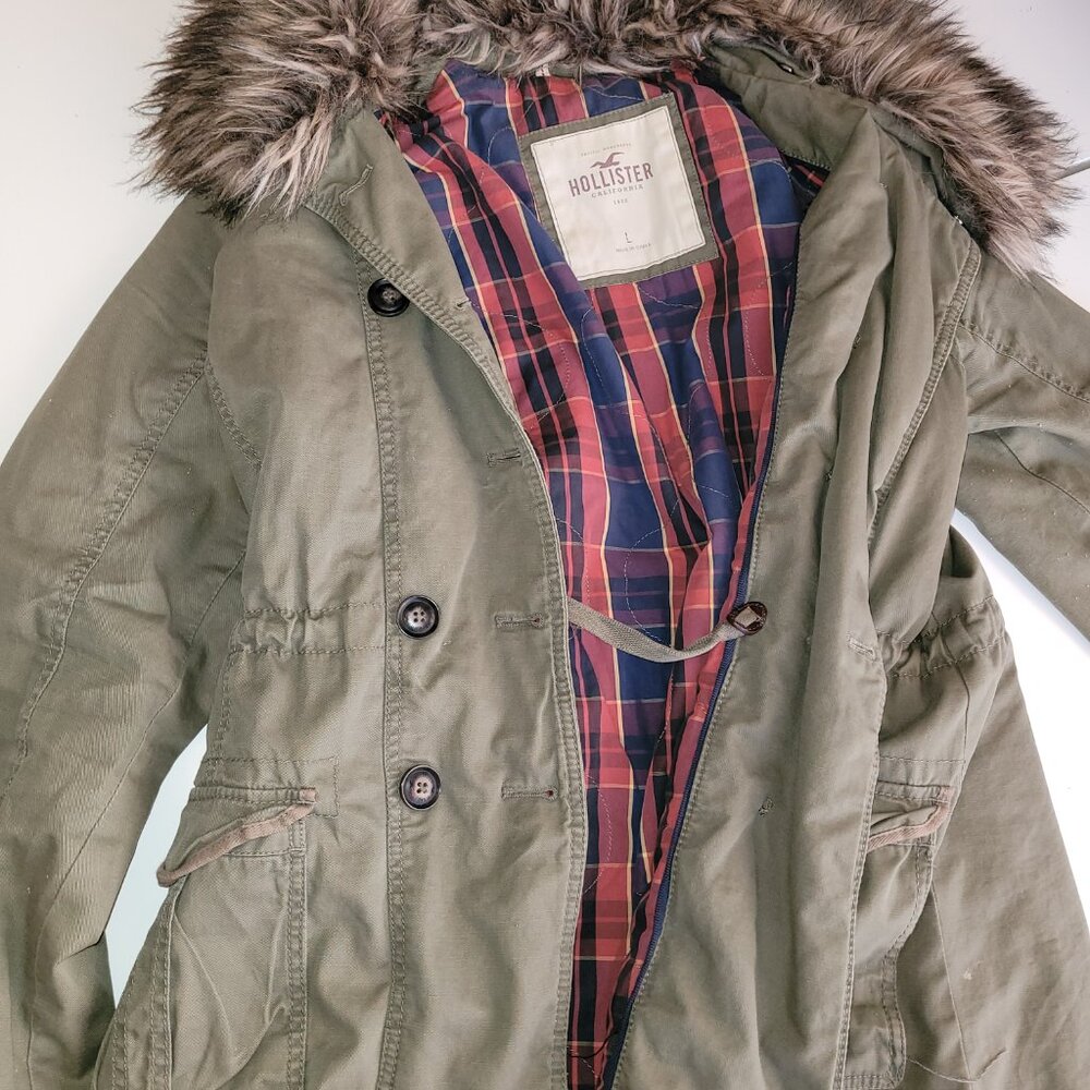 Hollister Women’s Jacket Large Military Green Jacket - Picture 3 of 12